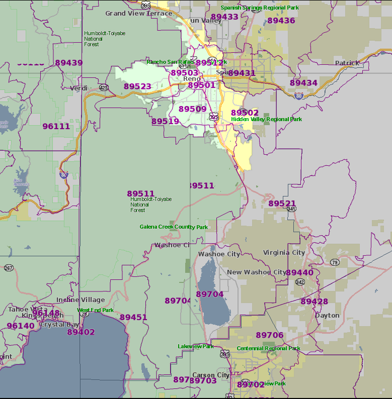 Zip Codes in Northern Nevada